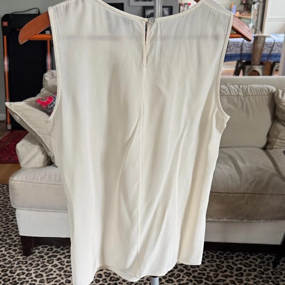 St. John Cream Sleeveless Blouse - Picture 3 of 3